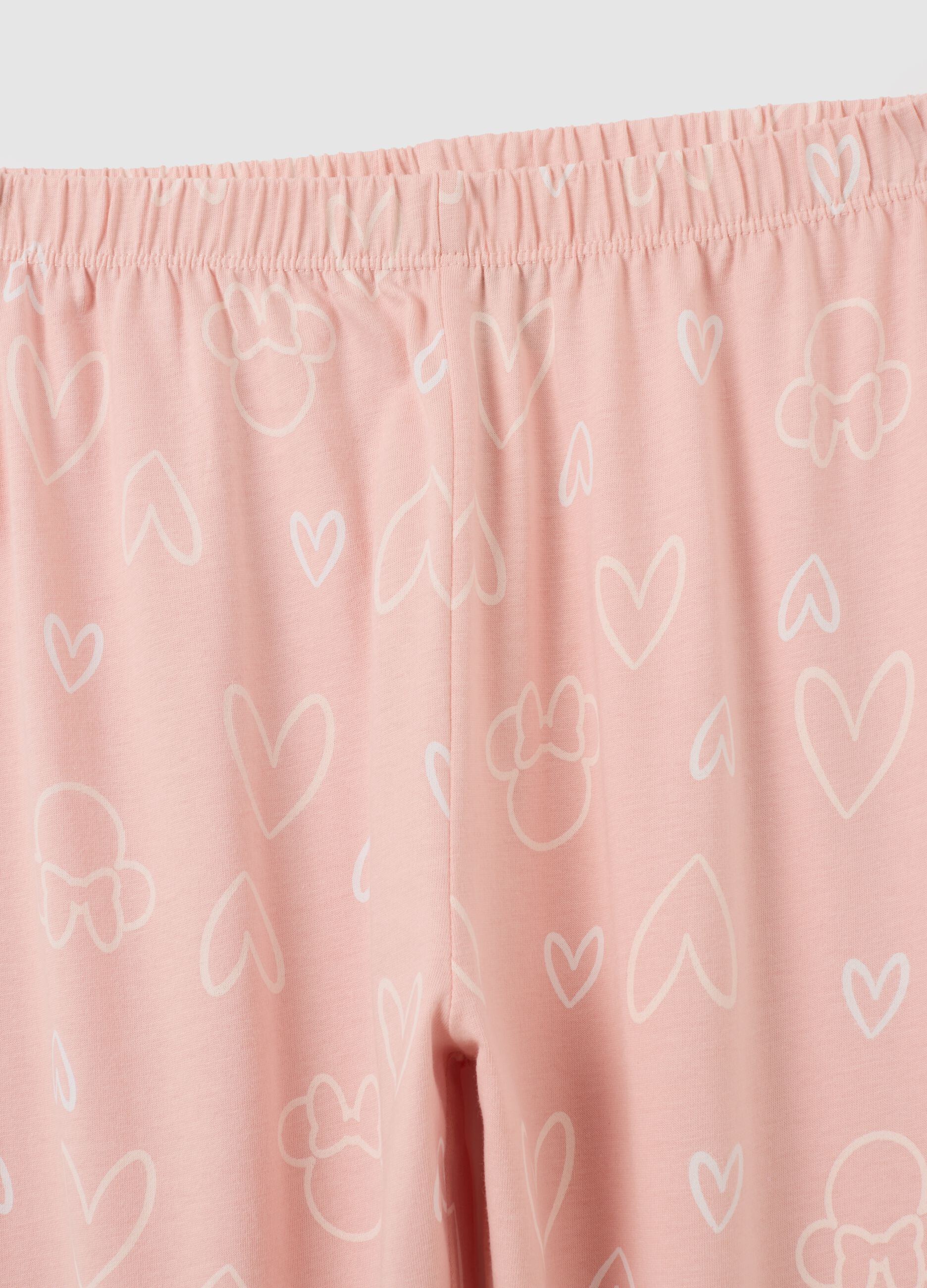 Pigiama da bambina in puro cotone rosa regular fit