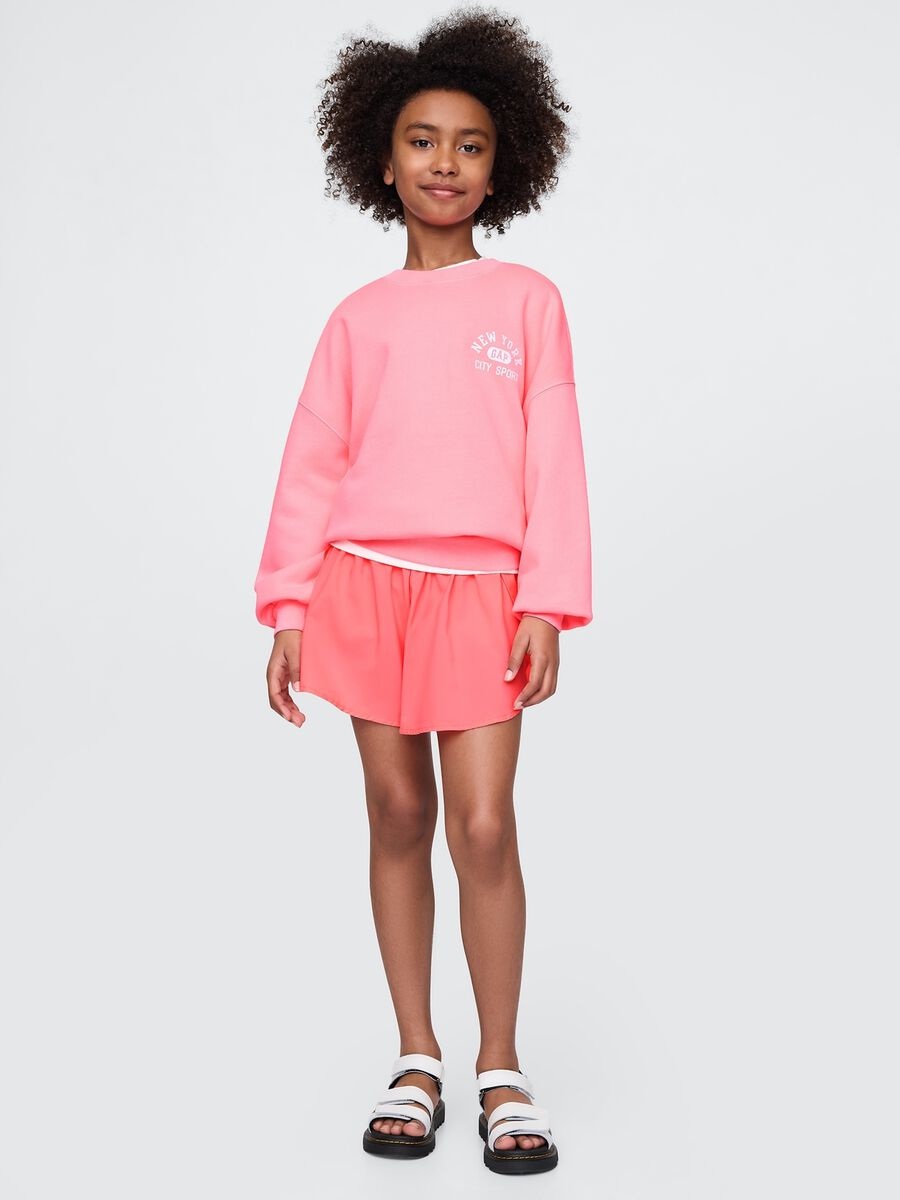 Pink shorts in lightweight fabric_0