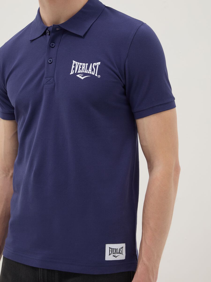 Short sleeve blue pure cotton polo_3