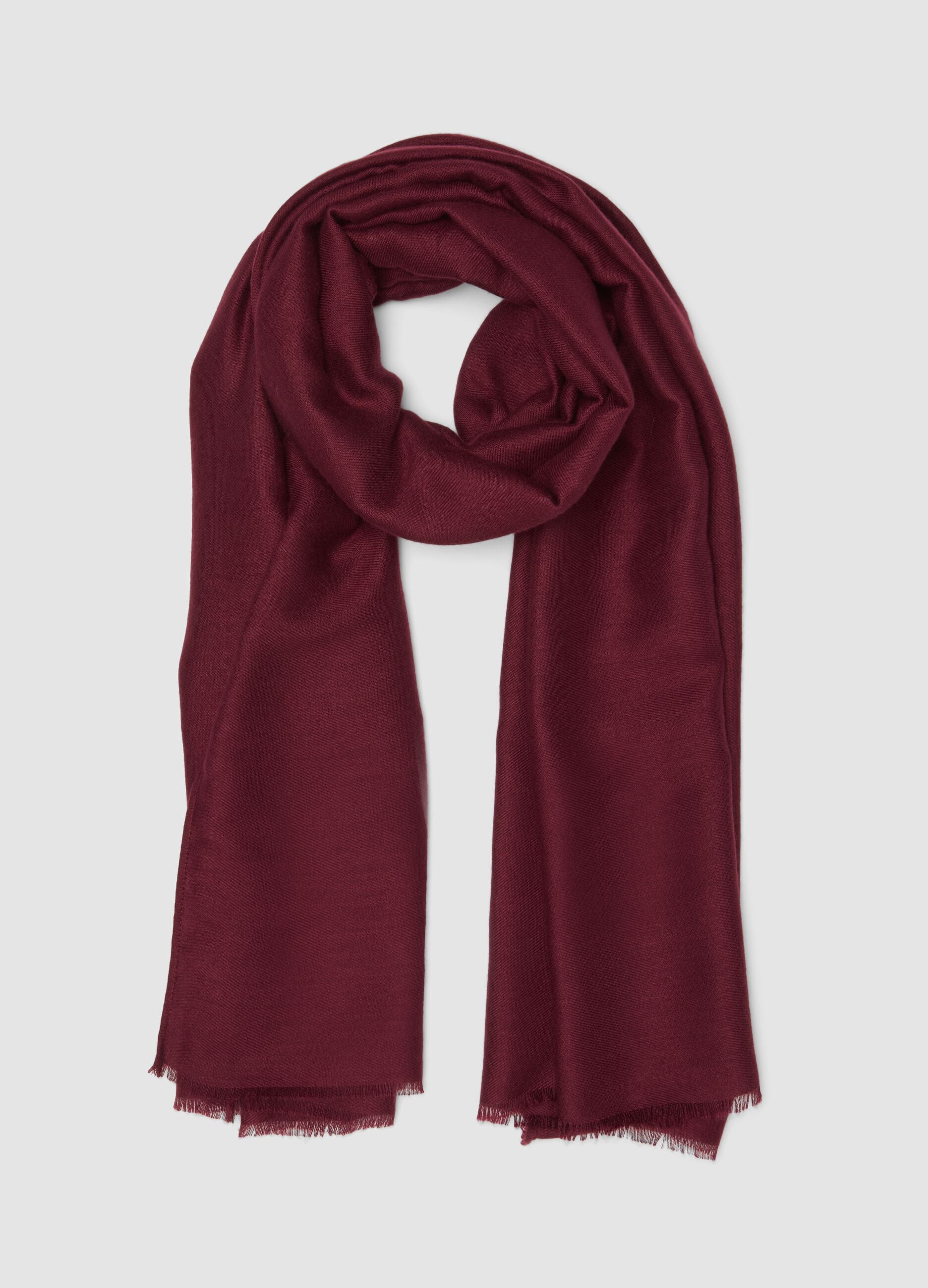 Red scarf with fringes