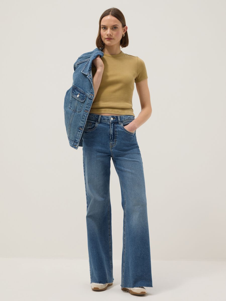 Fitted Yellow Stretch Cotton T-shirt_2