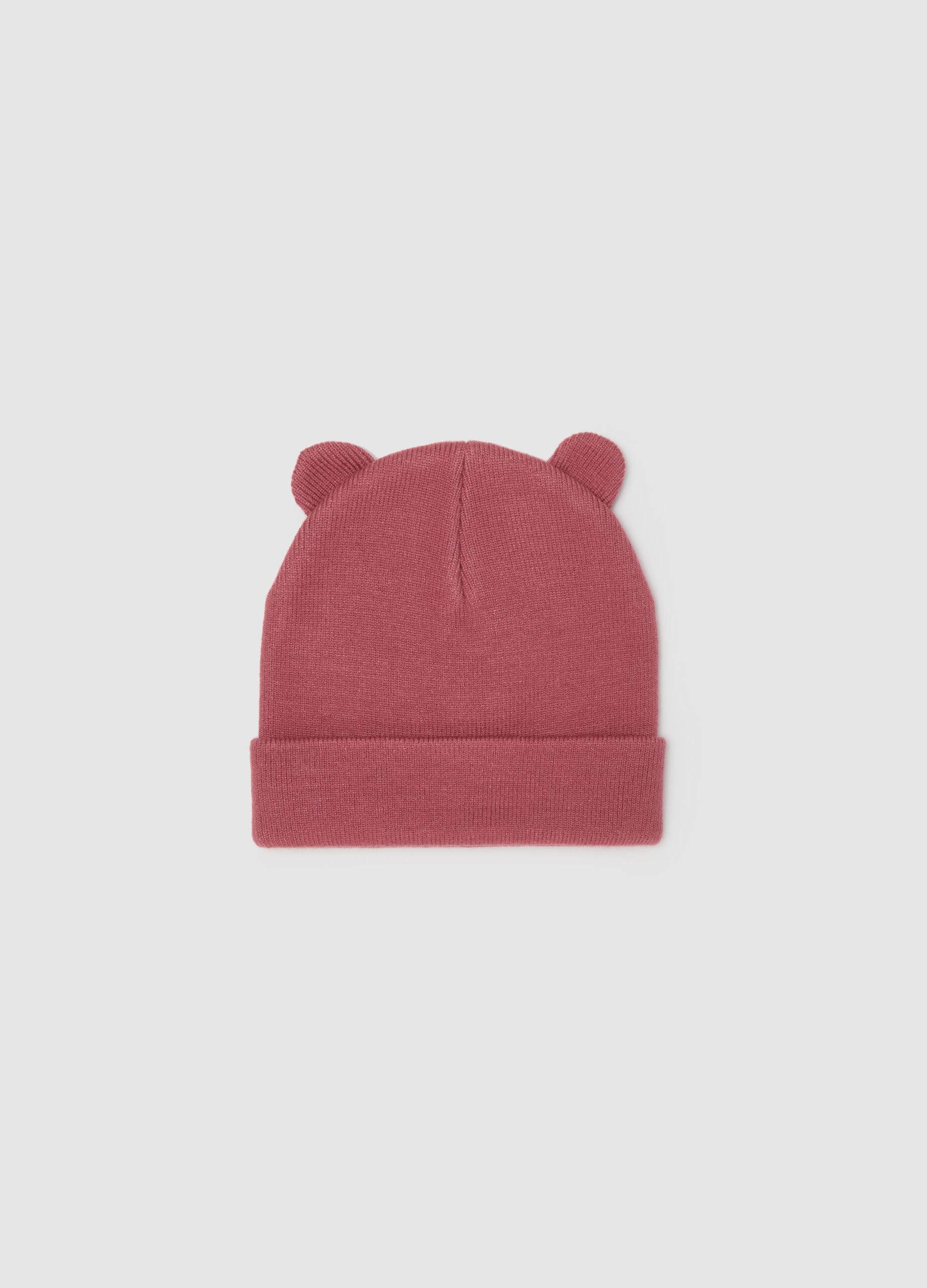 Red girls' hat with ears