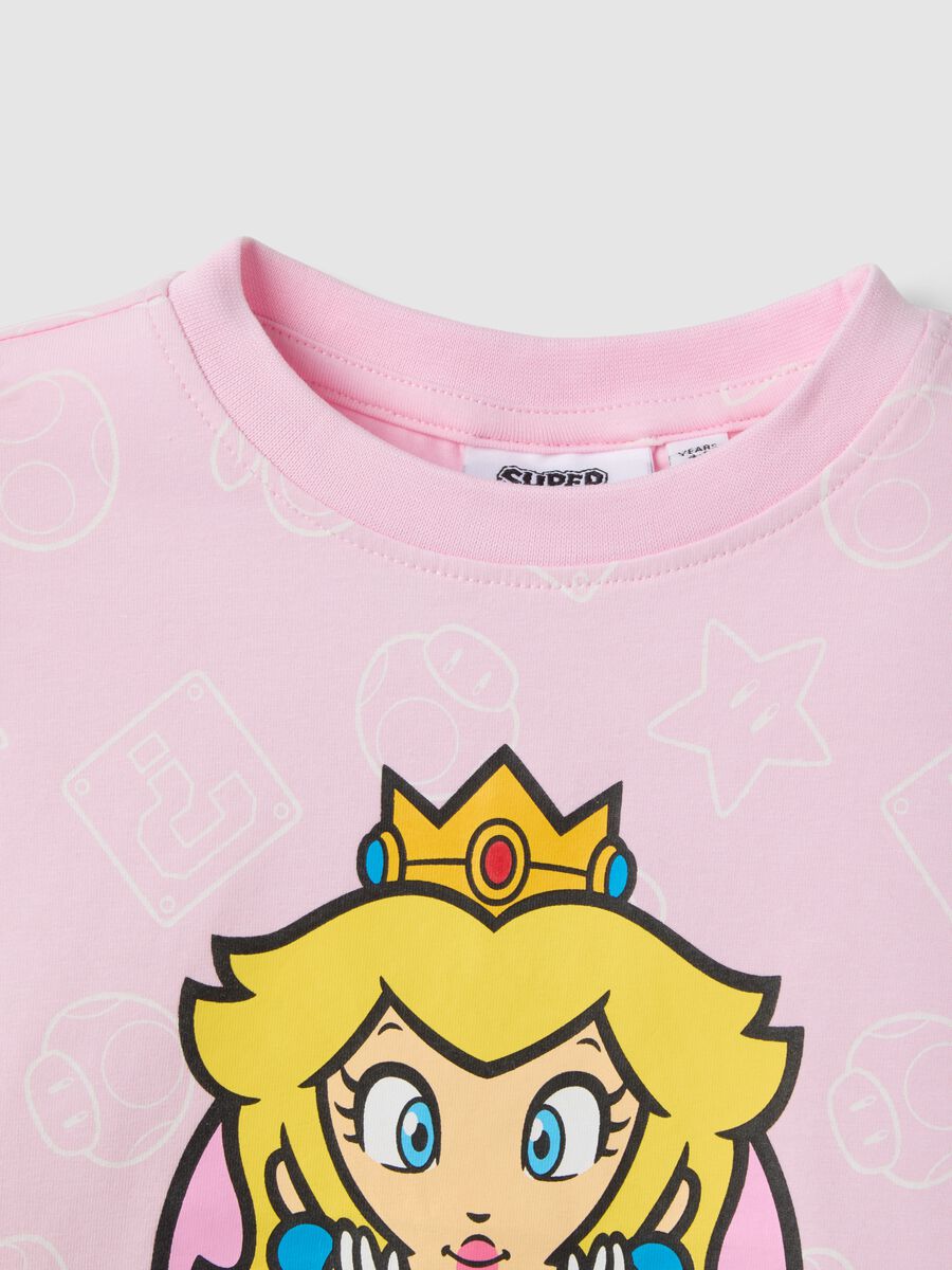 Pink Stretch Cotton Girls T-shirt Regular Fit with Peach_3
