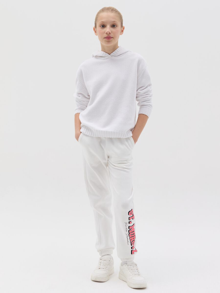 Fleece joggers with print_0