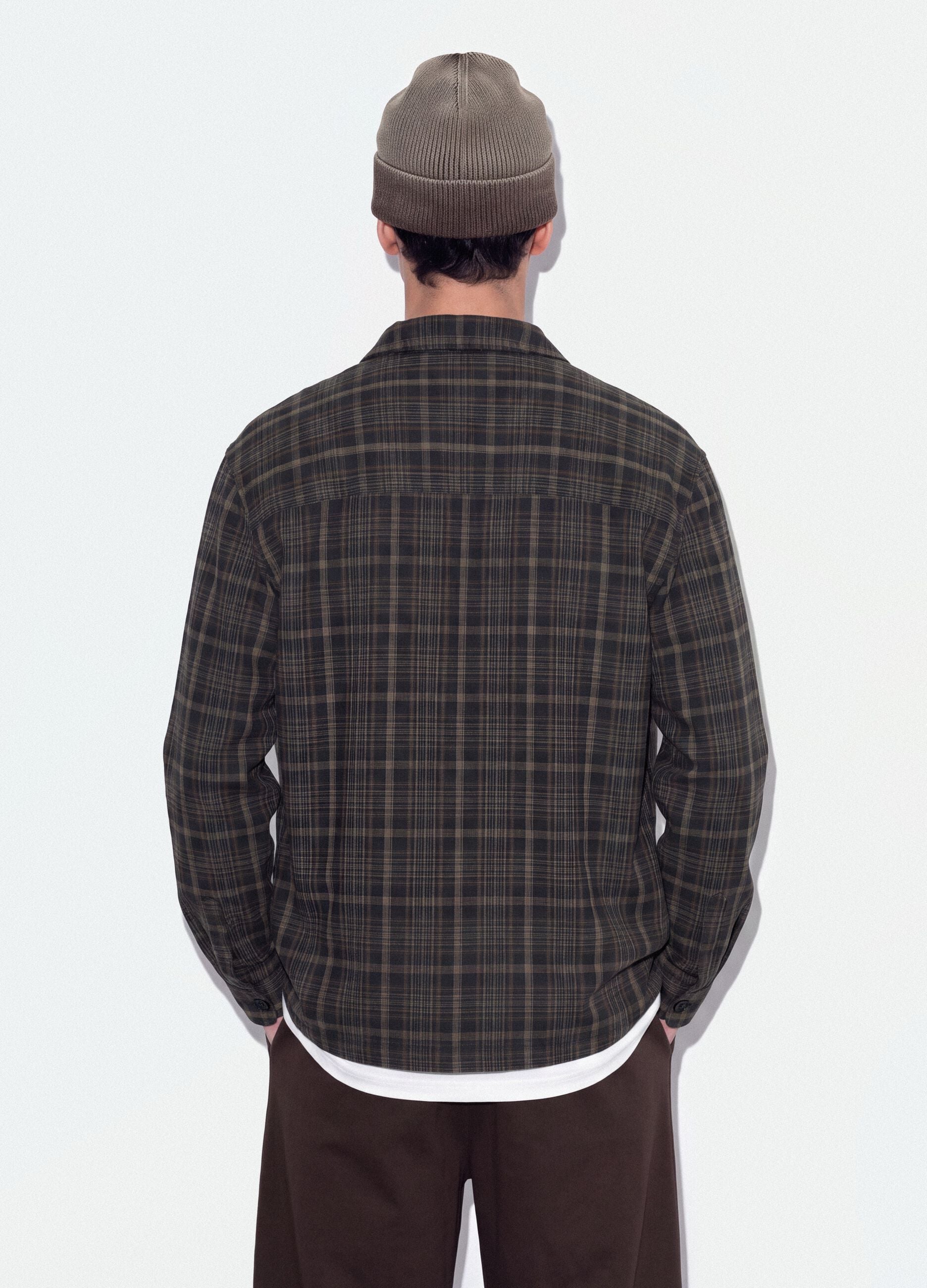 Multicolour pure cotton checked shirt with oversized fit