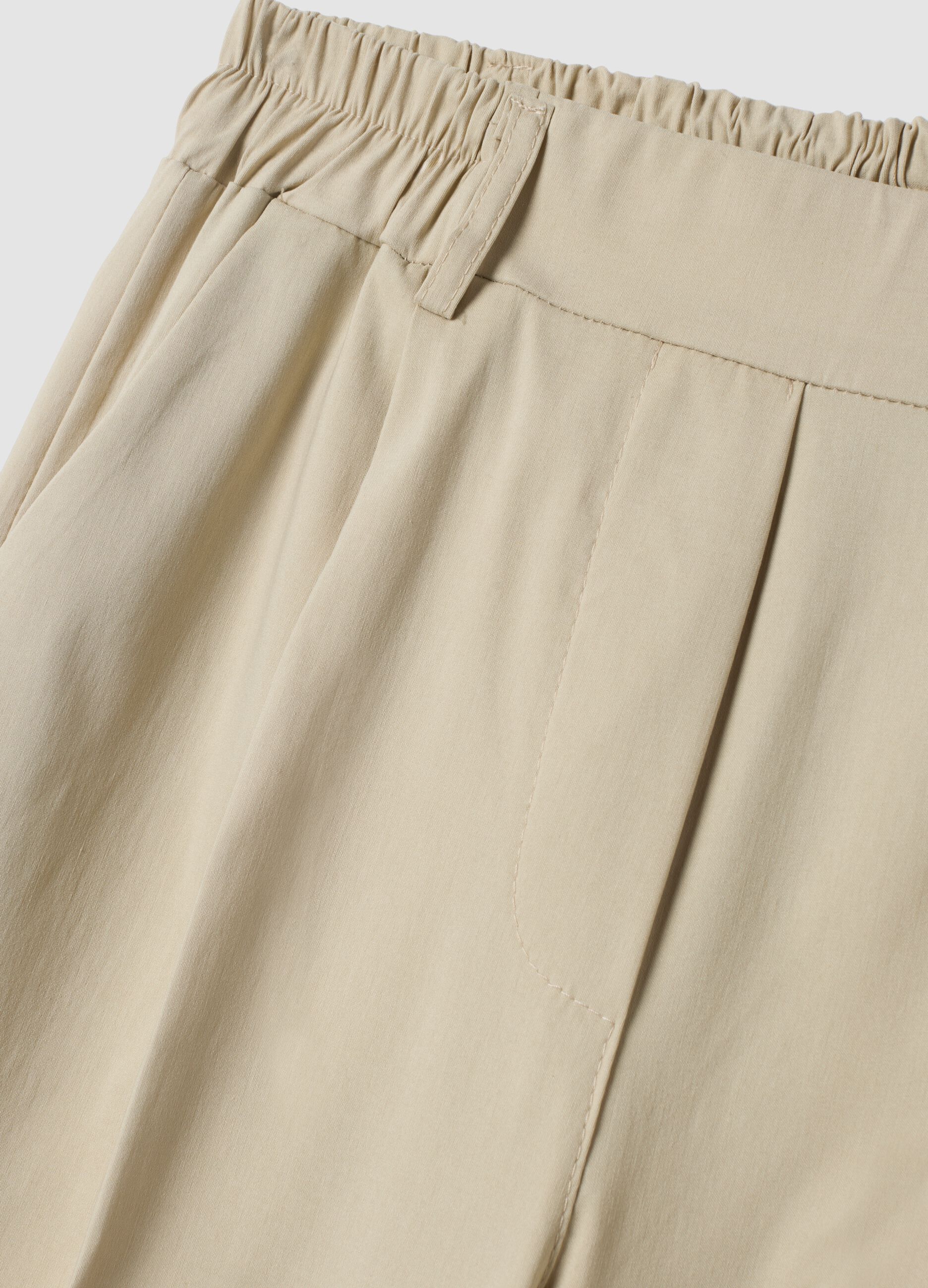 Beige stretch viscose palazzo trousers