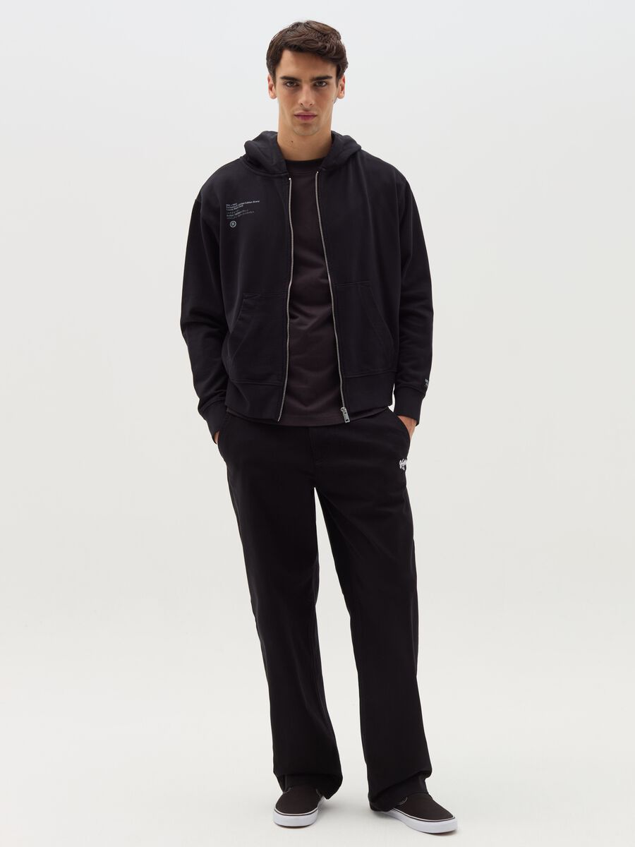 Full-zip sweatshirt with hood and print_1