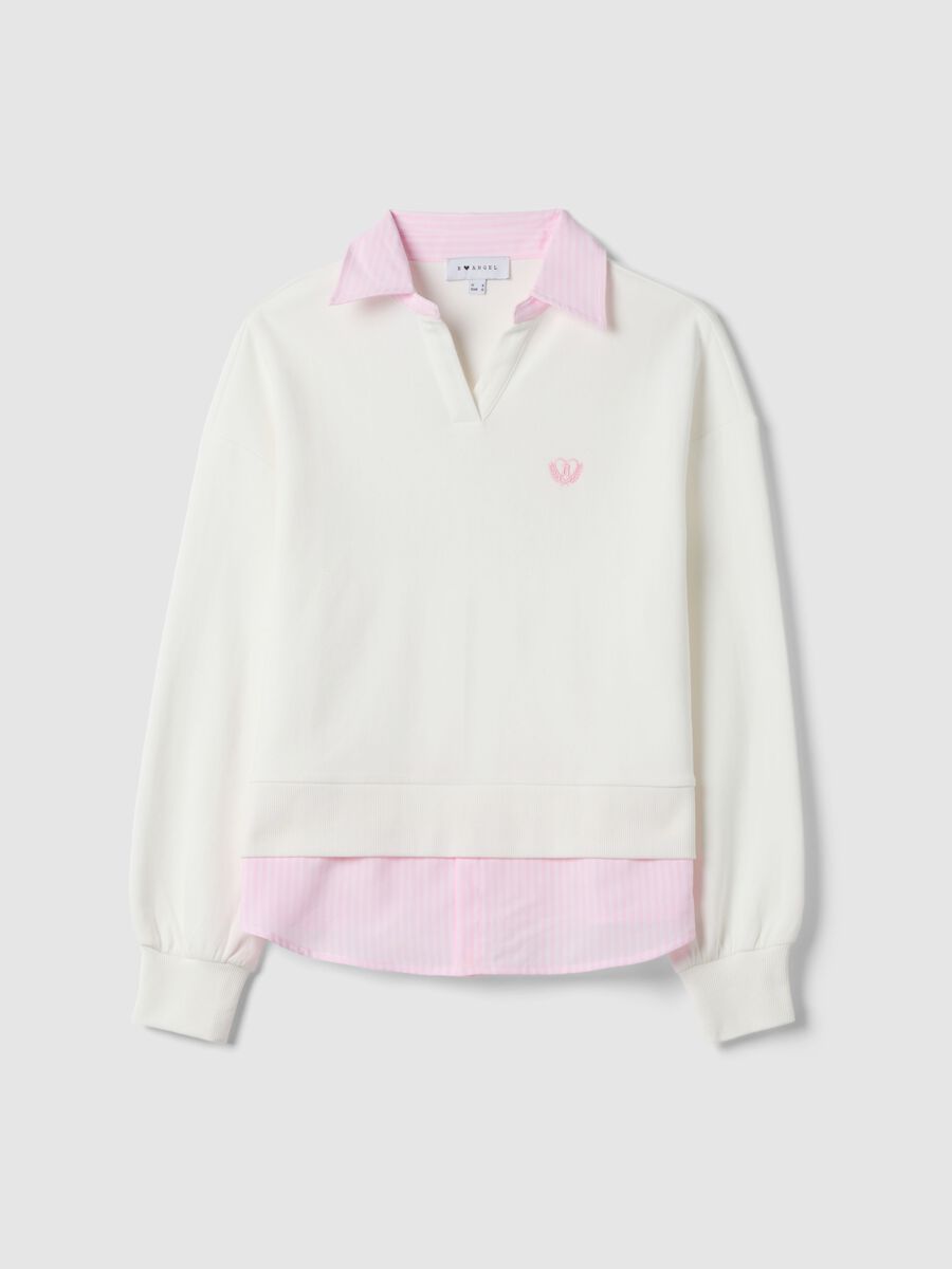 White cotton blend regular fit jumper_4