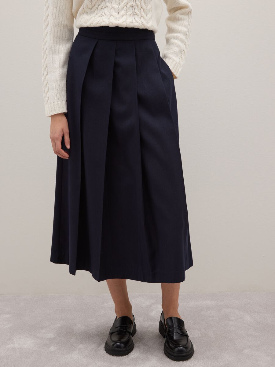 Blue Long Skirt in Viscose Blend_1
