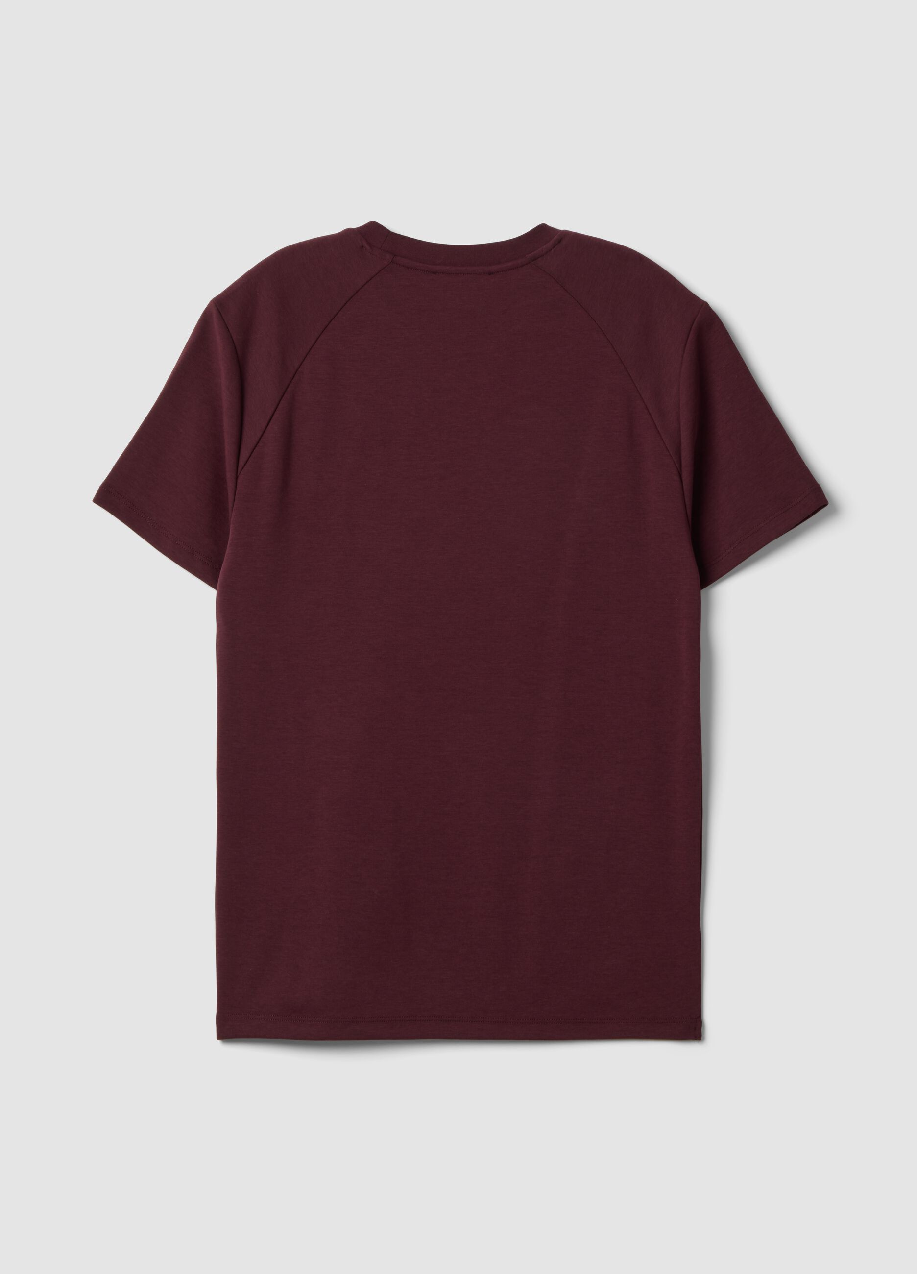 T-shirt rossa in misto cotone traspirante e ad asciugatura rapida