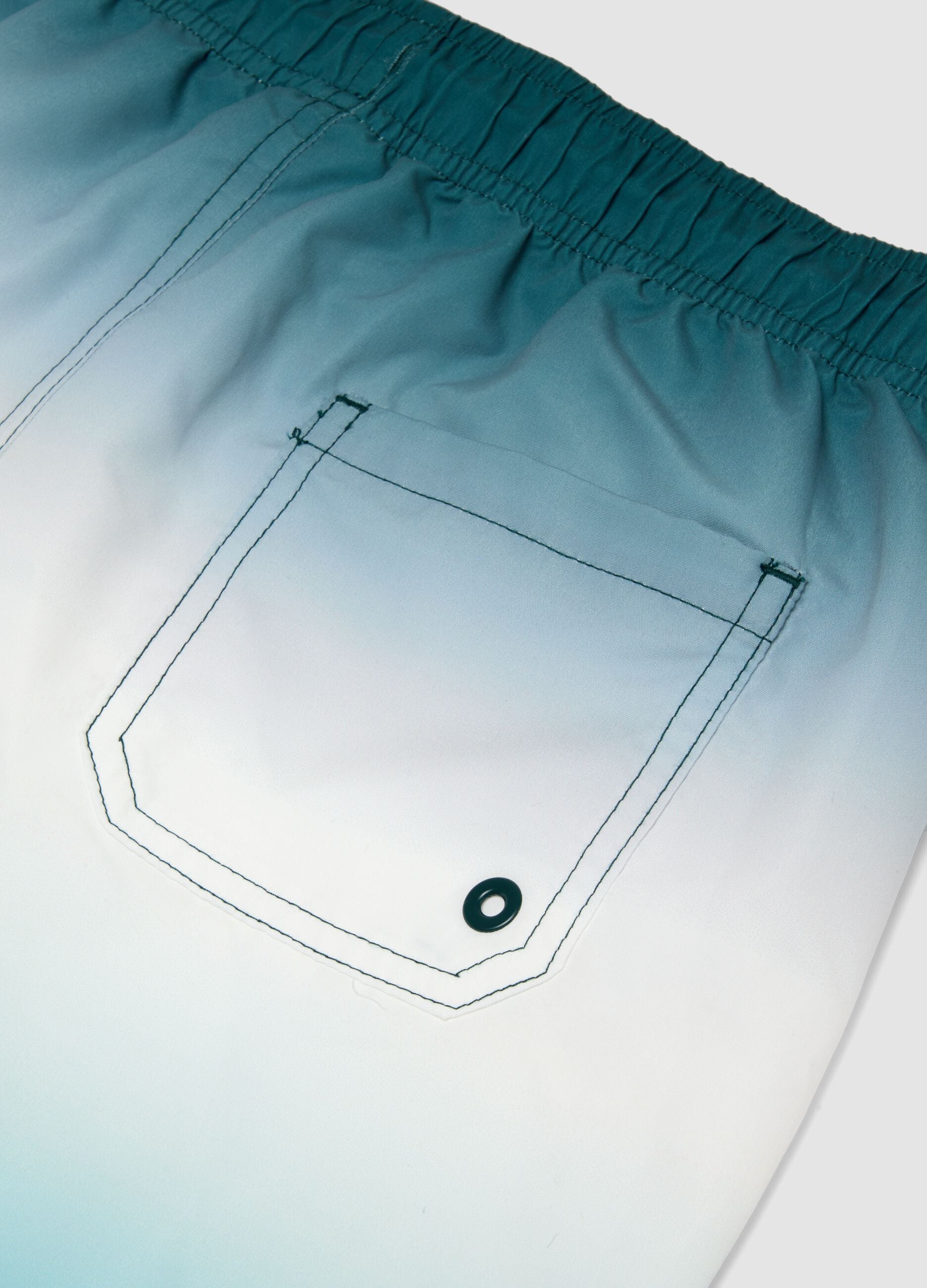 Boys&rsquo; blue ombr&eacute; swim shorts with drawstring