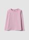 Pink long-sleeve stretch-cotton T-shirt_0