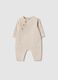 Beige newborn sleepsuit in stretch cotton perfect fit_0