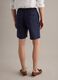 Blue pure linen Bermuda shorts with elasticated waist_2
