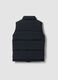 Black water-repellent padded gilet with zip and high neck for boys_1
