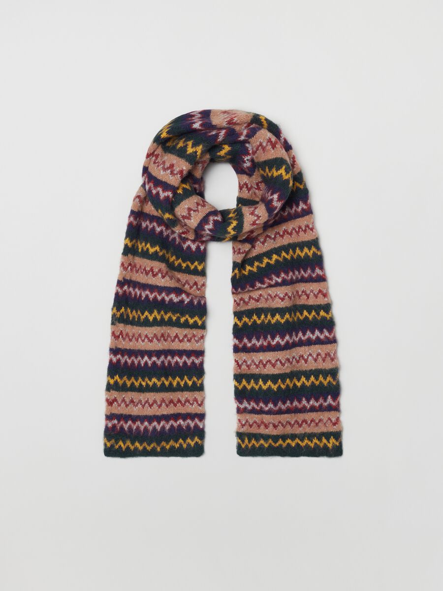 Sciarpa in maglia con trama a zig zag_0