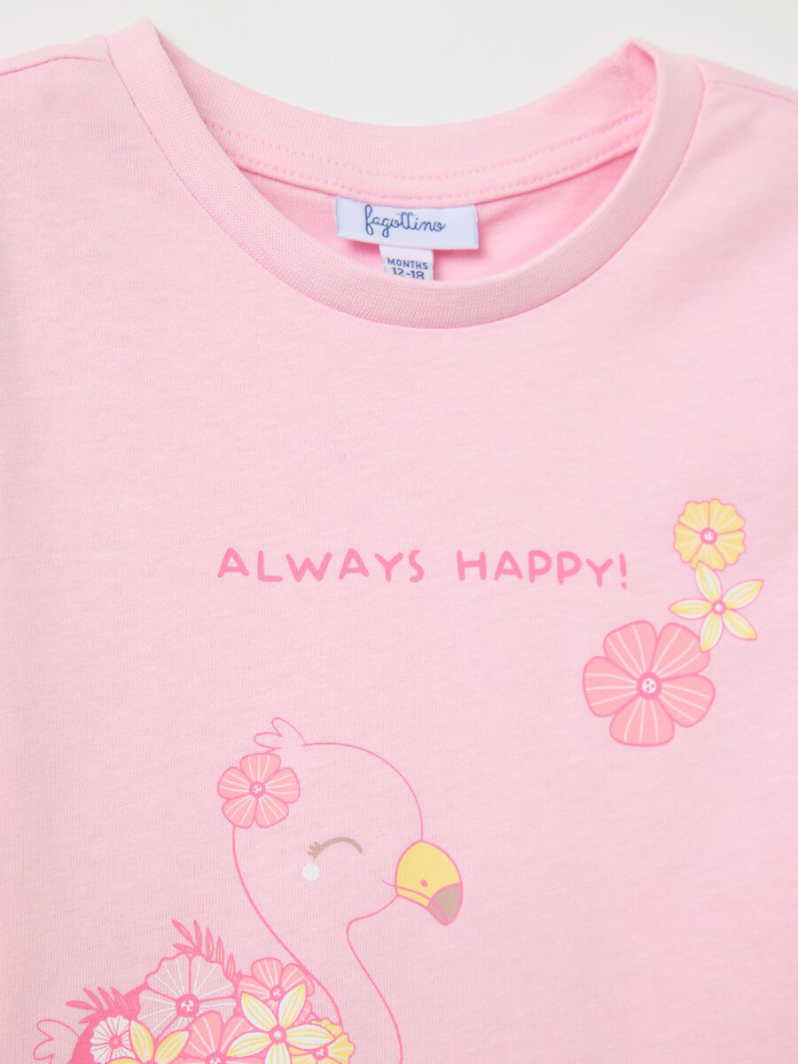 Two-pack pink T-shirts in cotton with print and embroidery_2