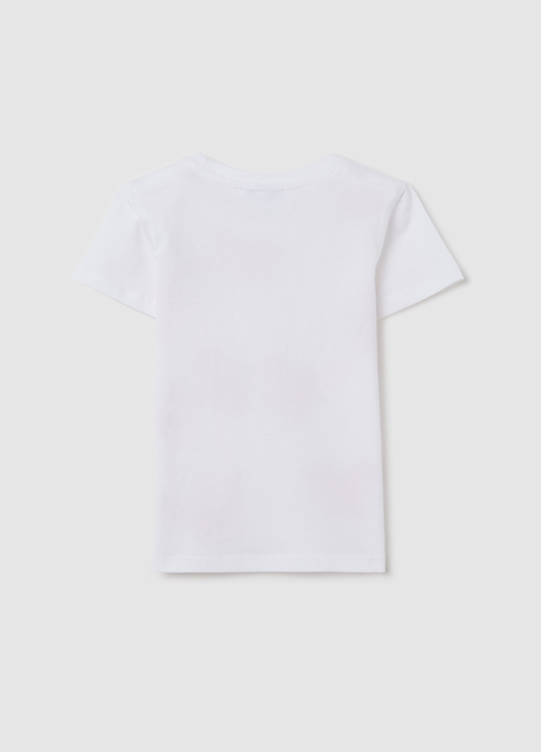White cotton T-shirt with print