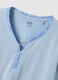 Blue nightshirt in pure cotton regular fit with Henley neckline_5