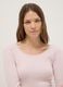 Pink crew neck long sleeve top in regular fit cotton blend_0