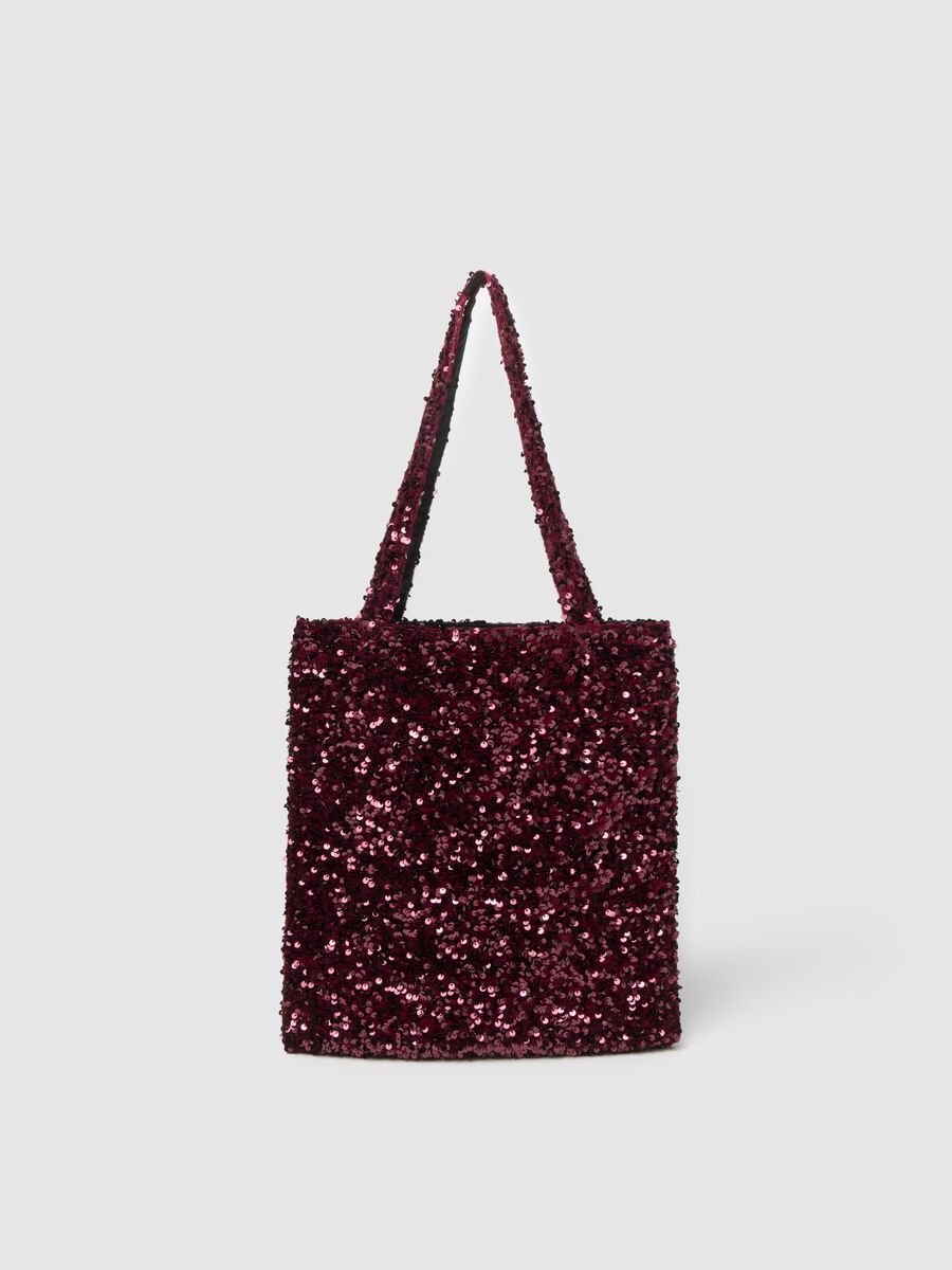 Red Shopper Bag with Sequins_0