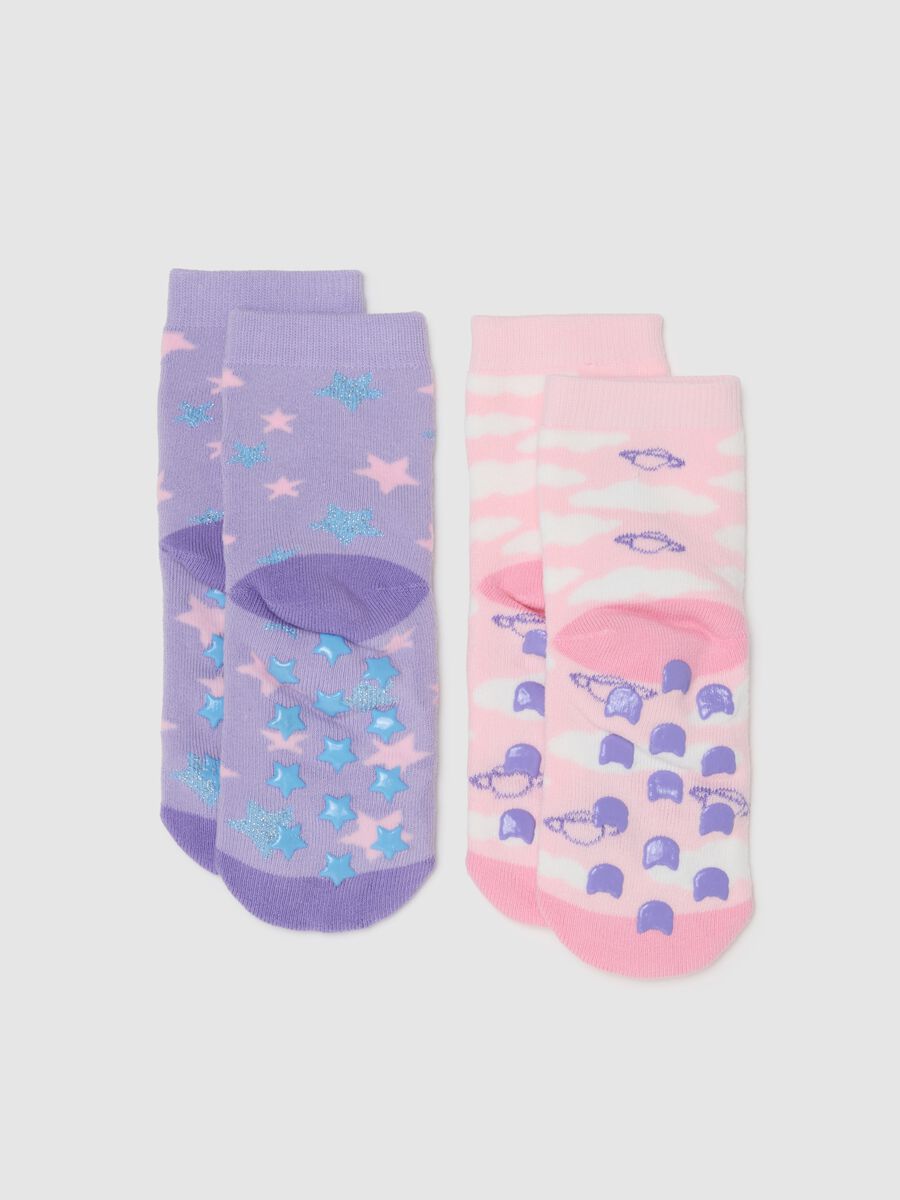 Pack of girl’s socks in multicoloured cotton blend_1