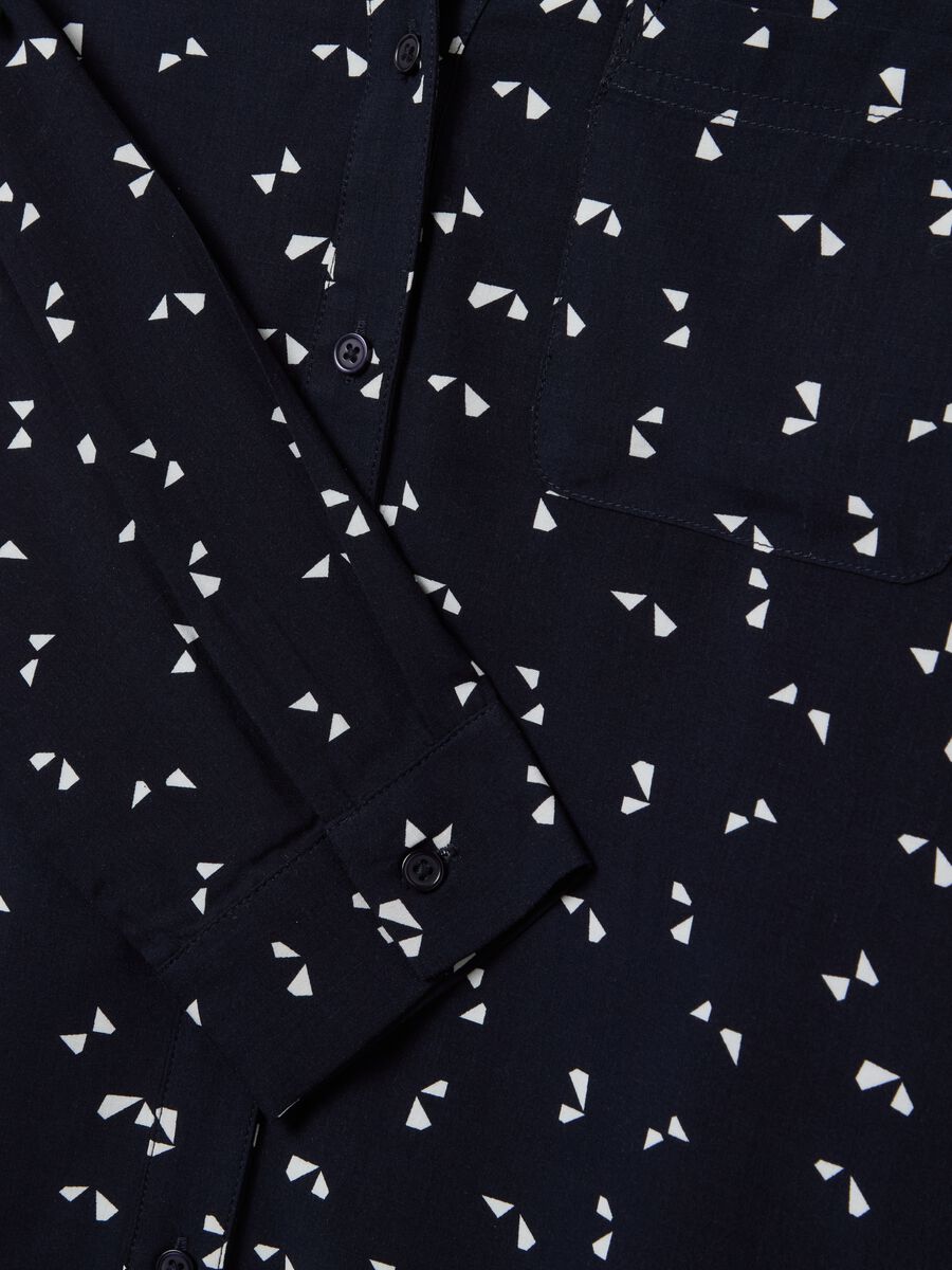 Blue shirt in viscose with micro print_5