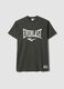 Black pure cotton regular fit t-shirt with Everlast logo_4