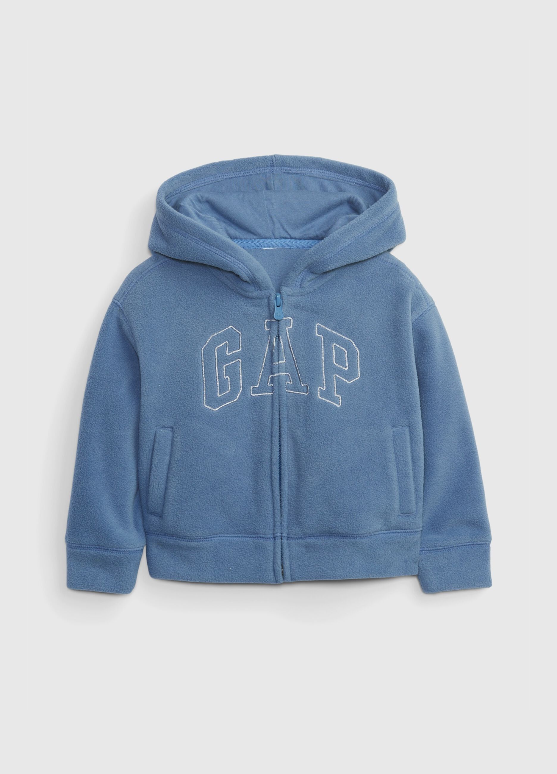 Fleece full-zip sweatshirt with hood