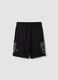 Black pure cotton shorts with elasticated waistband_4