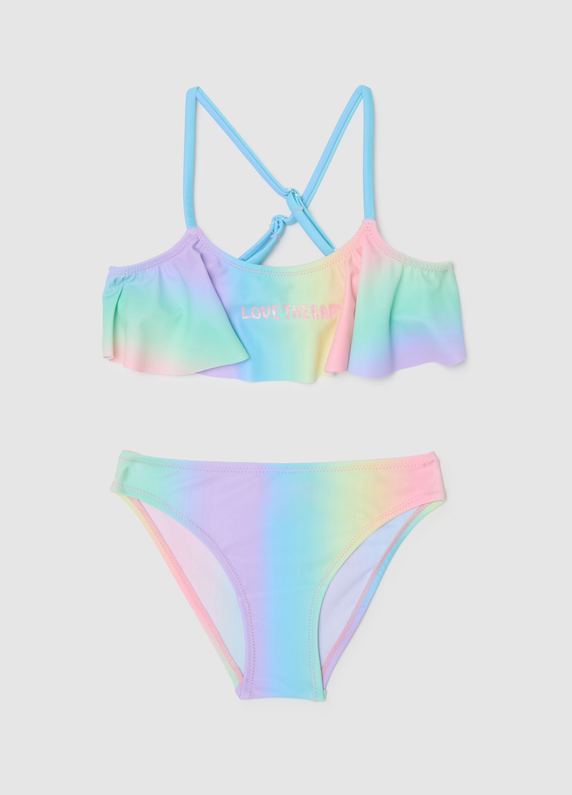 Girls' Multicolor Stretch Blend Bikini