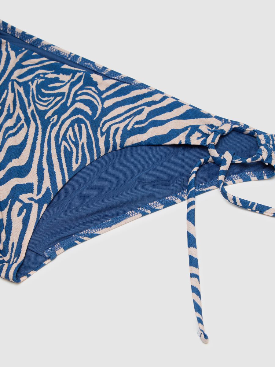 Women's multicoloured stretch bikini bottoms with zebra print_5
