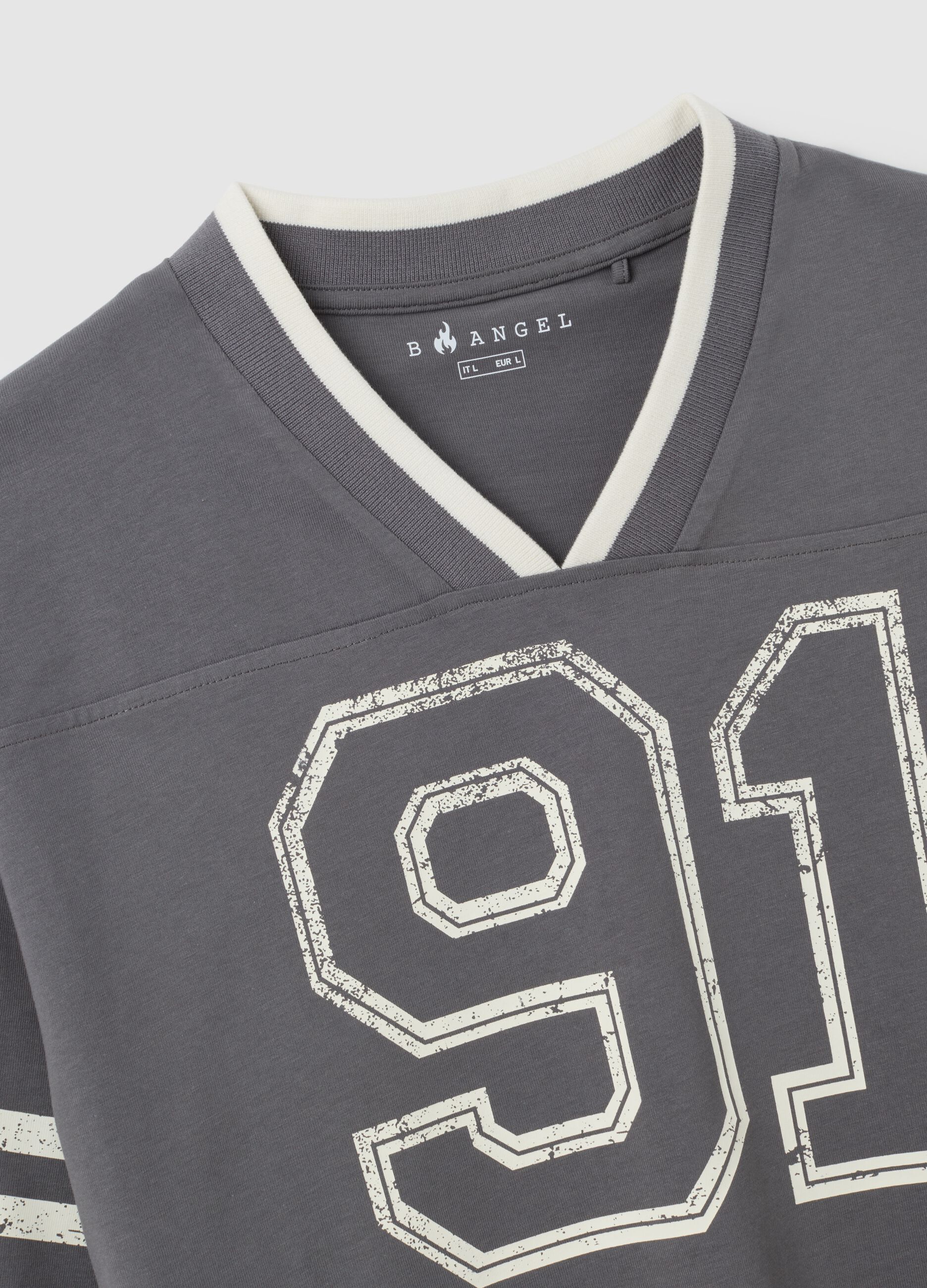 Grey pure cotton regular fit T-shirt