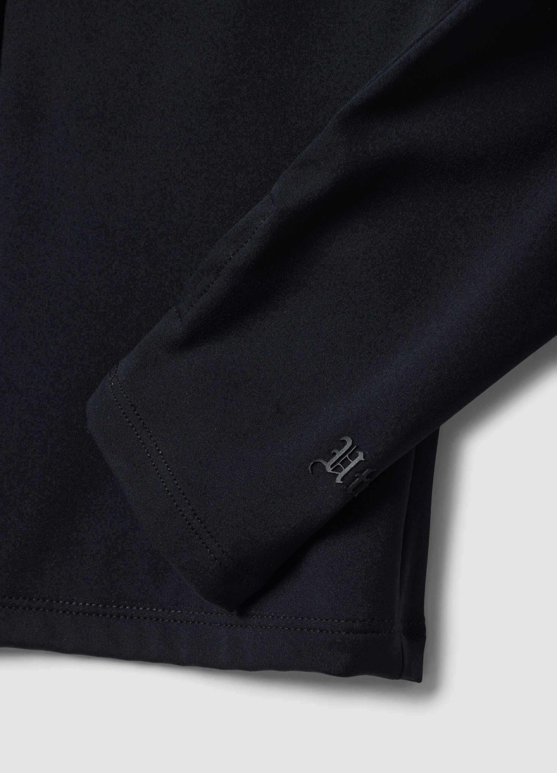 Full-Zip Yoga Hoodie Fitted Black