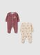 Multicolour Baby Sleepsuit Twin Pack in Cotton Blend_0