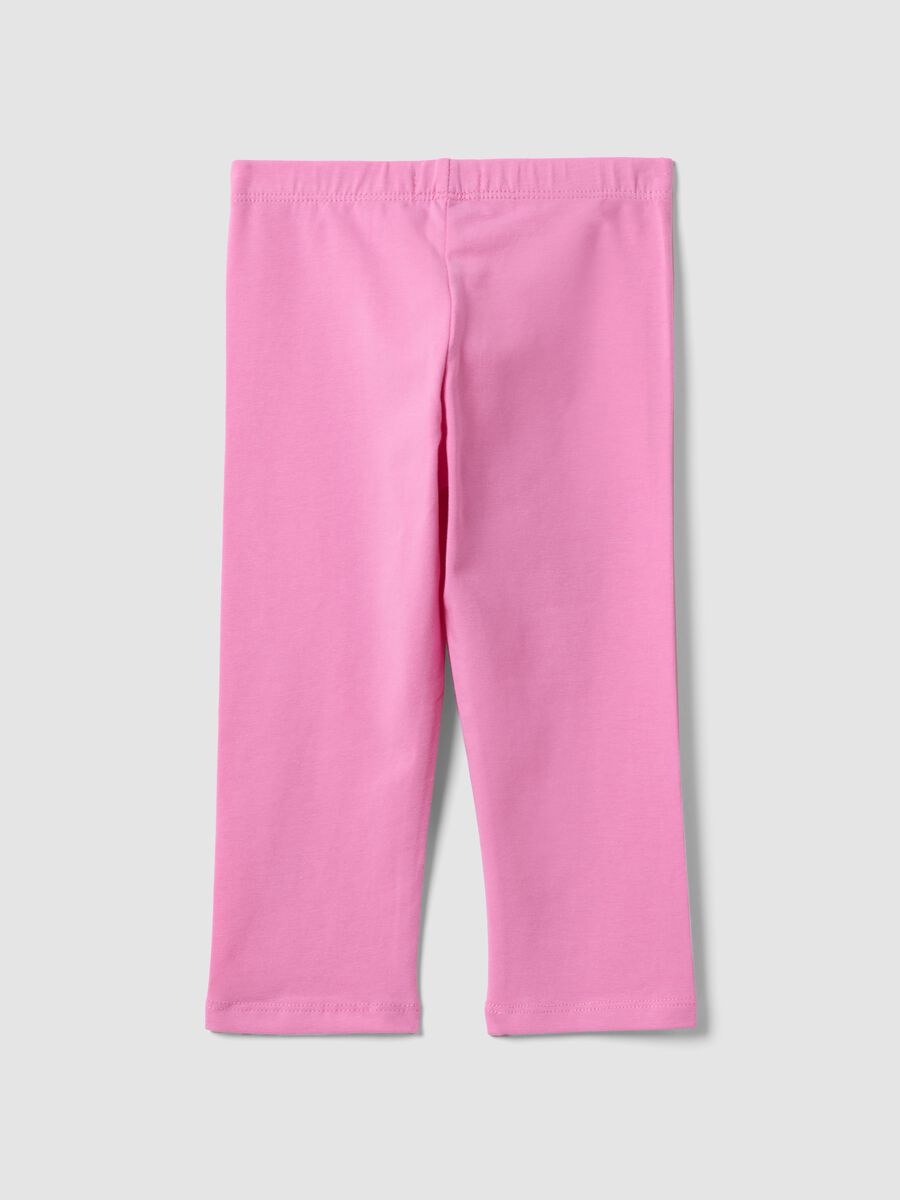 Girls' Slim Fit Pink Stretch Cotton Leggings_1