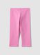 Girls' Slim Fit Pink Stretch Cotton Leggings_1