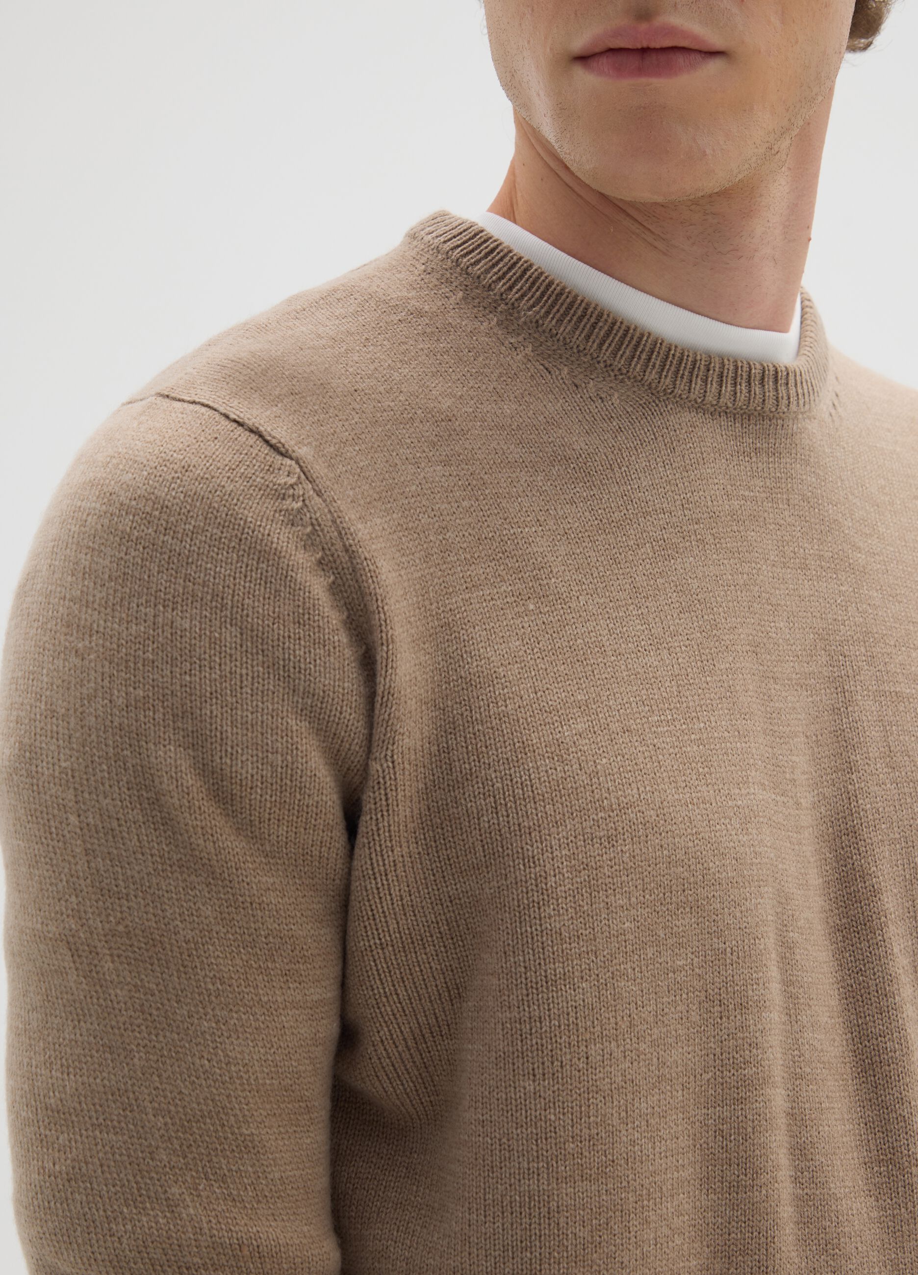 Regular Fit Beige Jumper