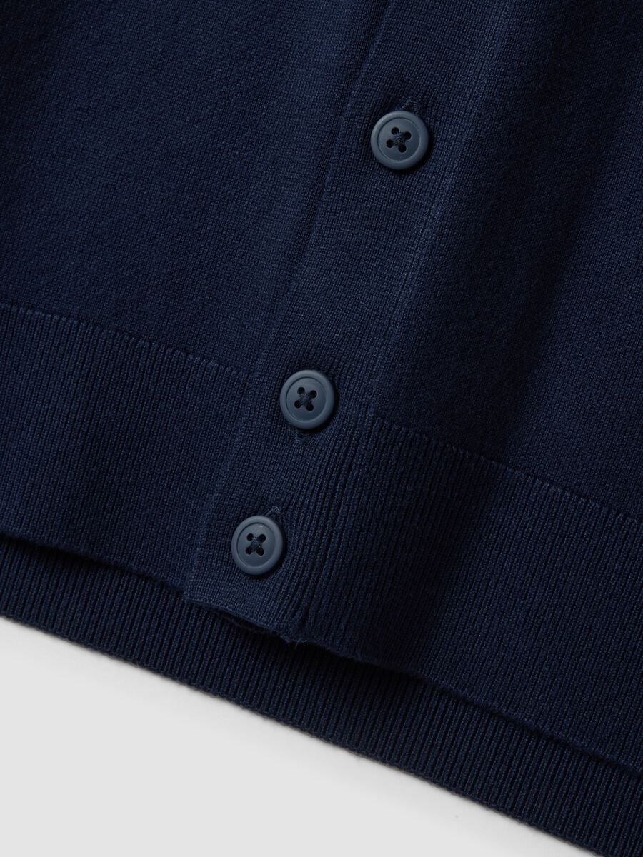 Blue viscose-blend waistcoat with deep V-neck, regular fit_6