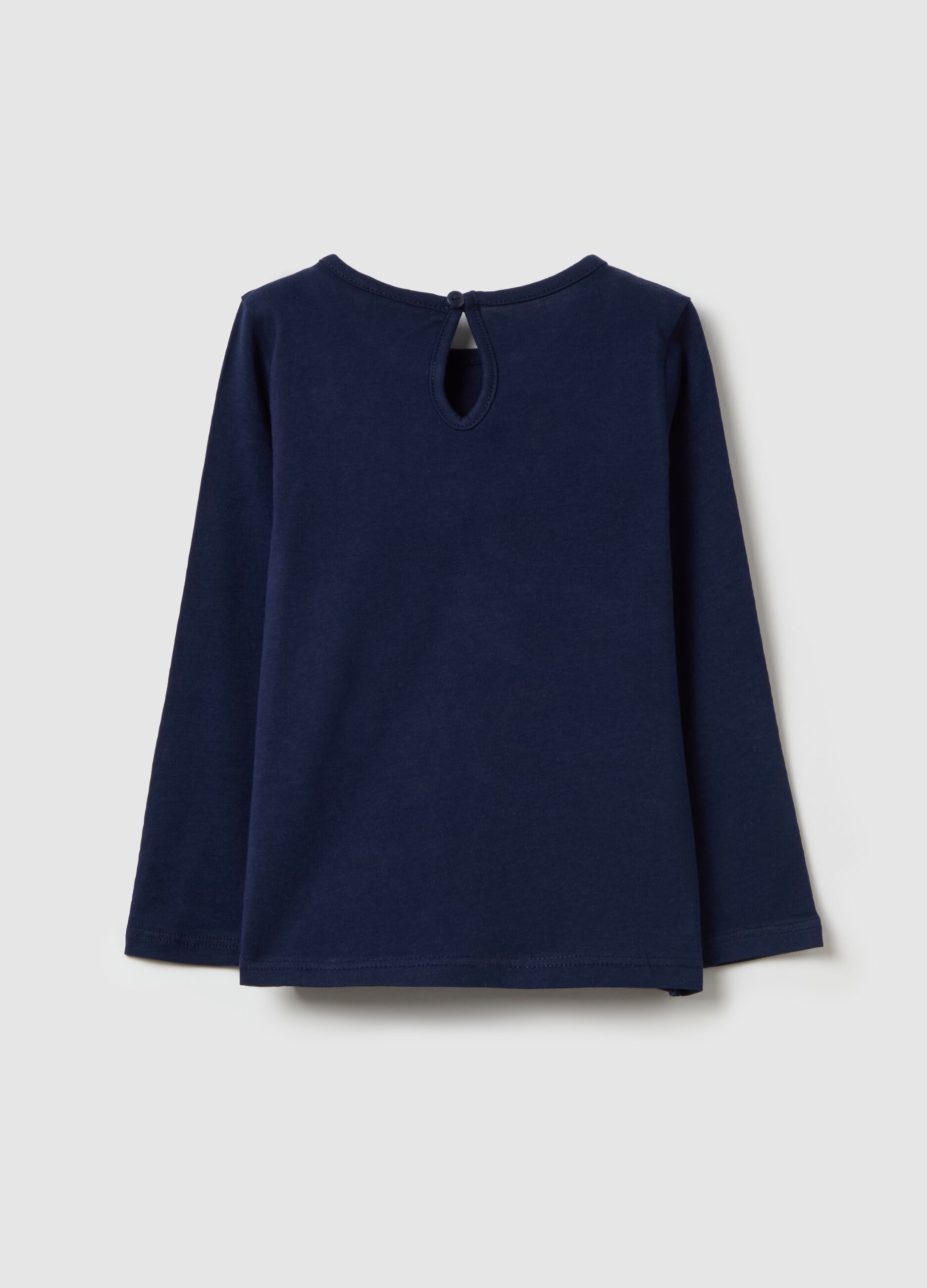 Cotton T-shirt with print and long sleeves