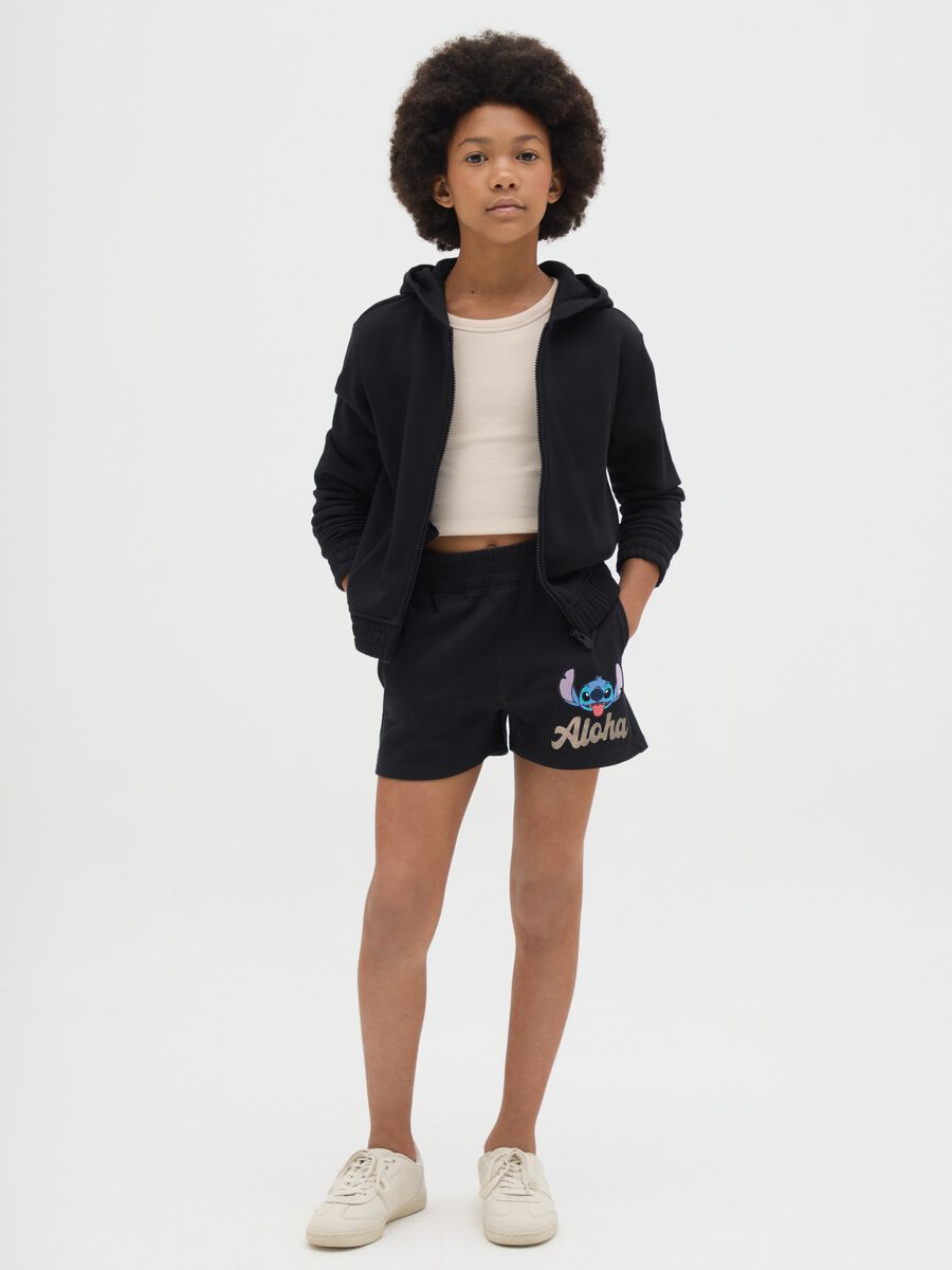 Cotton shorts with Stitch print_0