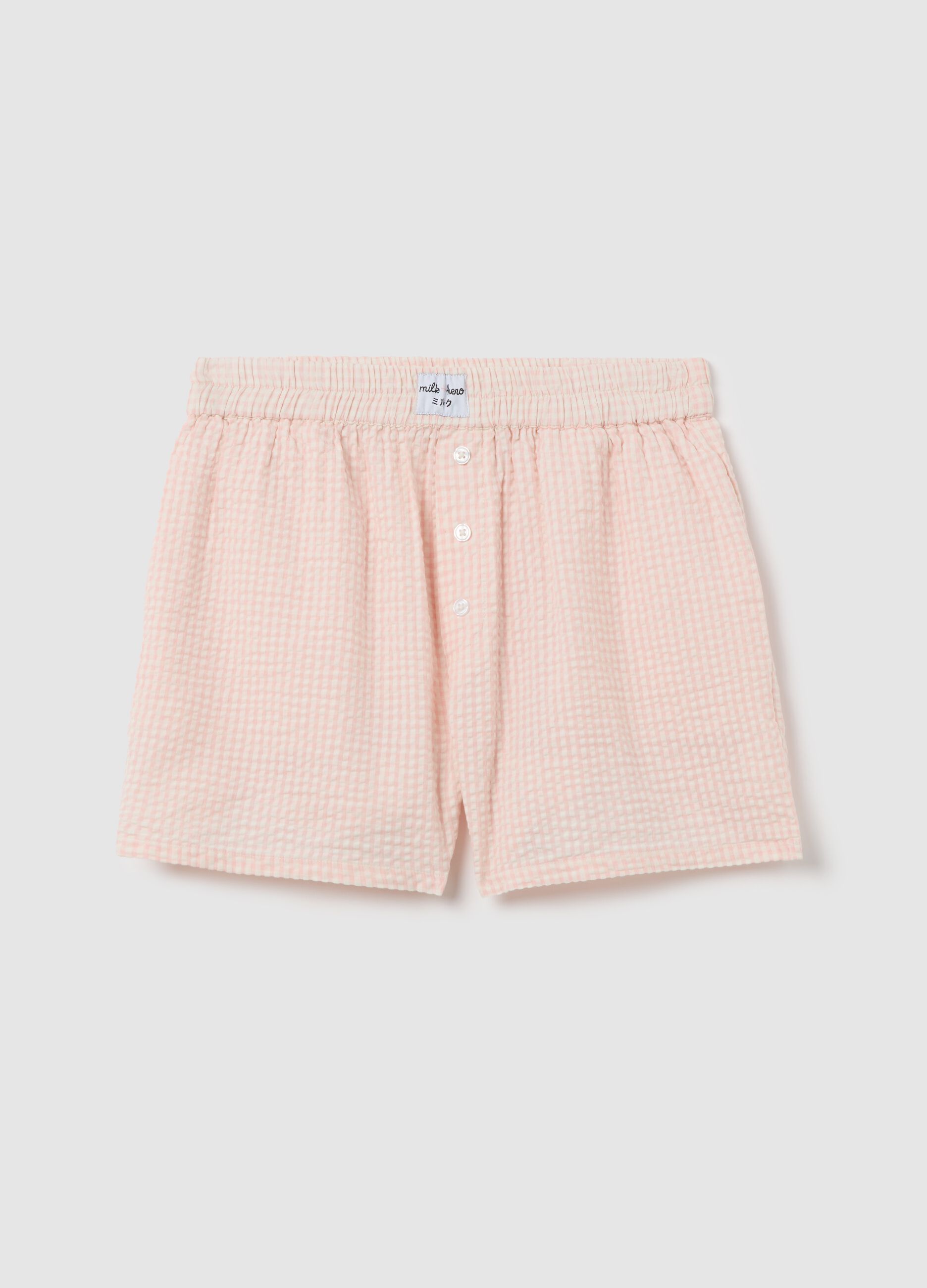 Boxer shorts in patterned seersucker
