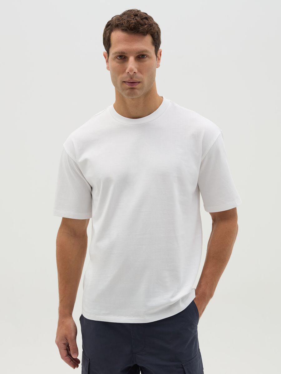 Solid colour T-shirt in organic cotton_0