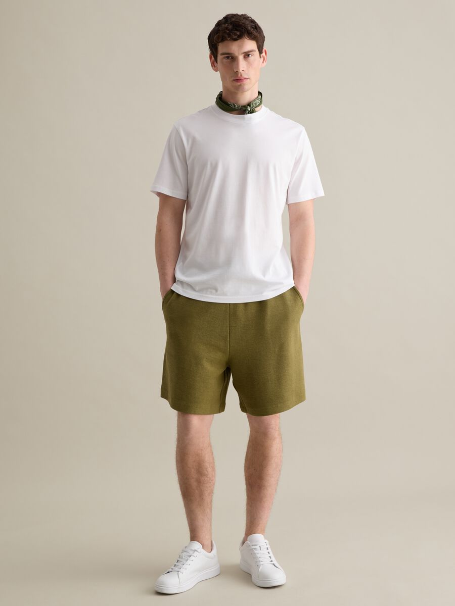 Green cotton Bermuda shorts by Piombo_0