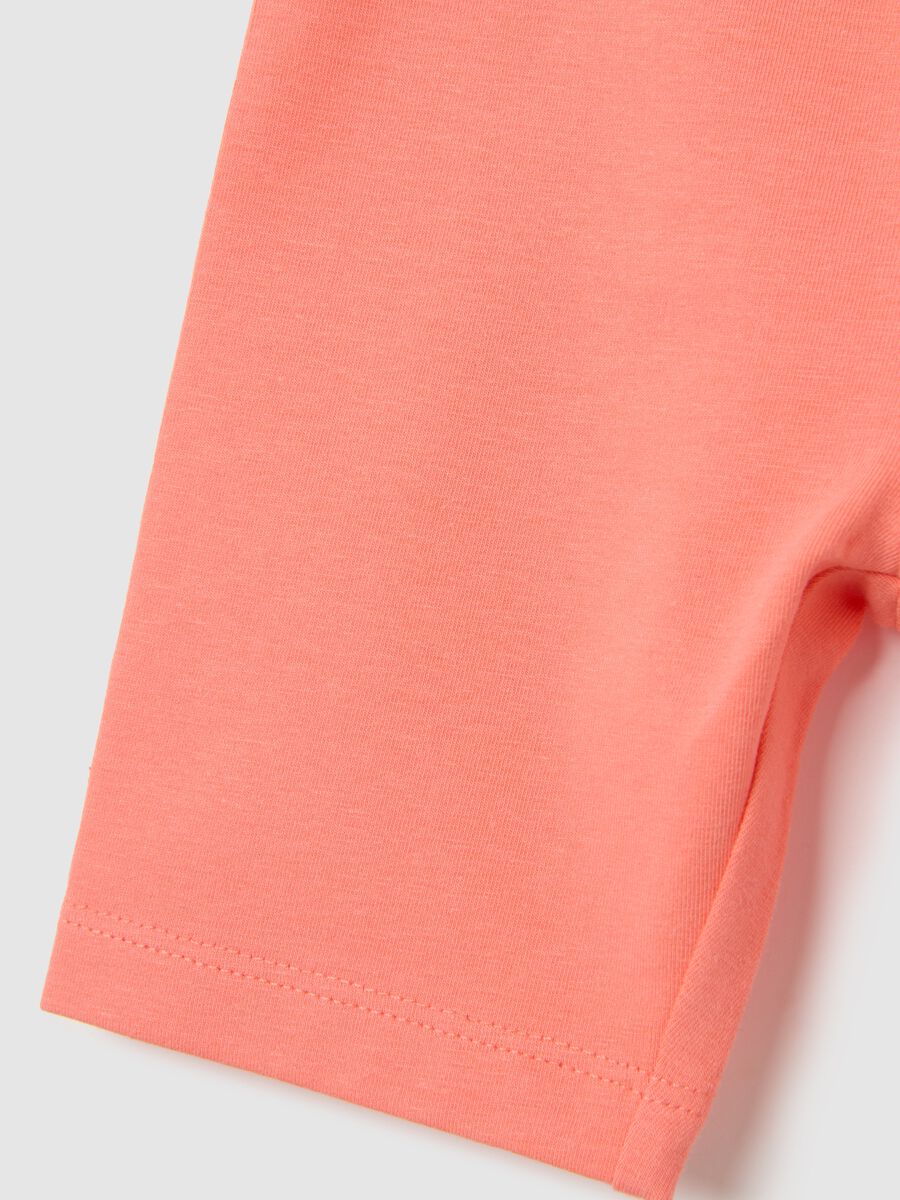 Pink cotton blend baby shorts regular fit_2