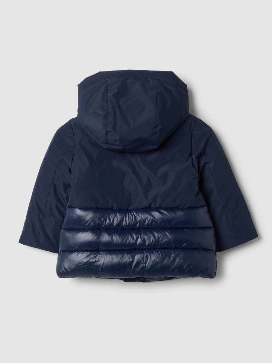 Navy padded hooded jacket, regular fit_2
