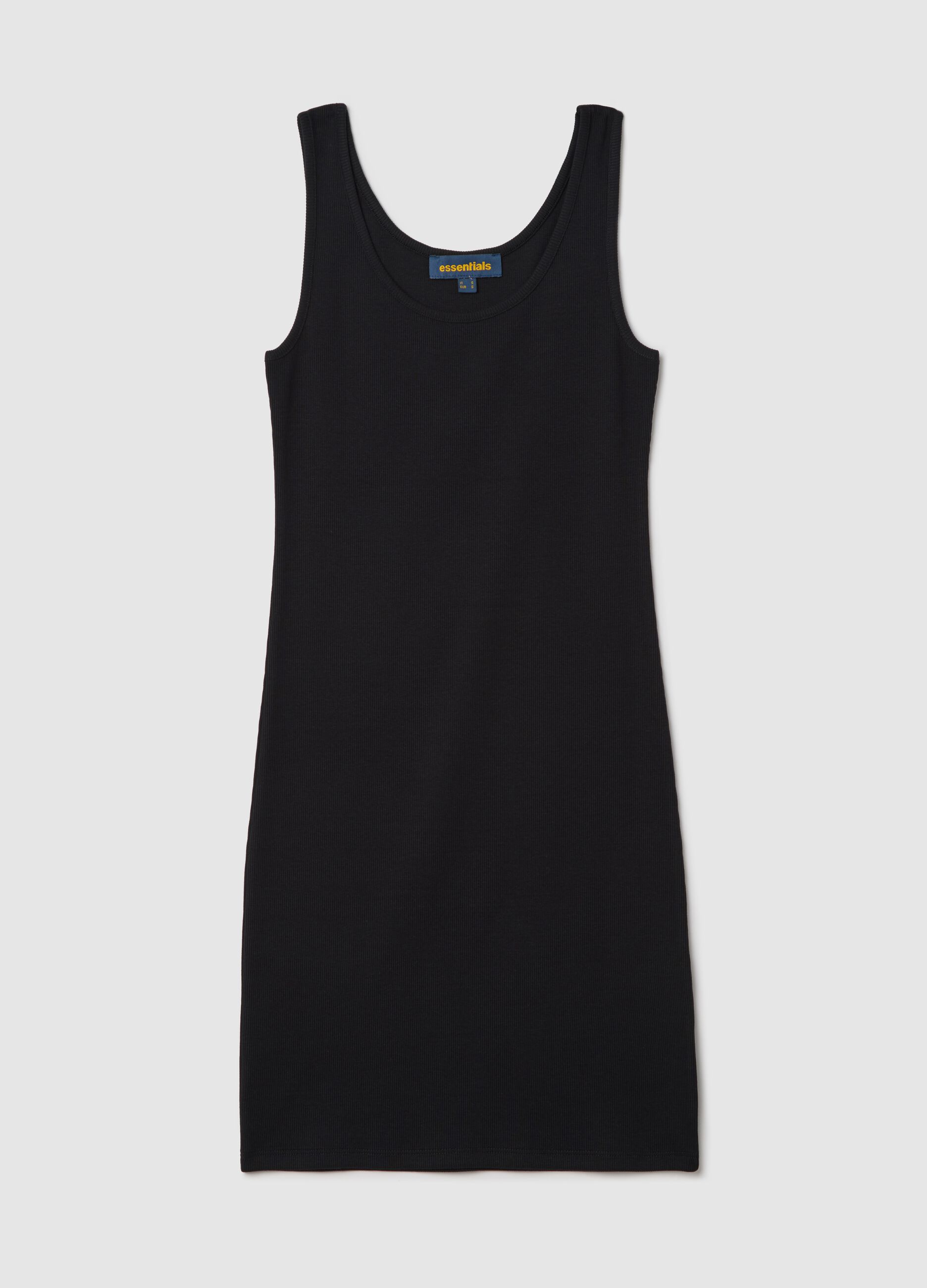 Abito tubino da donna in cotone elasticizzato nero fitted