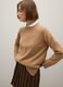 Beige wool blend oversized pullover_0