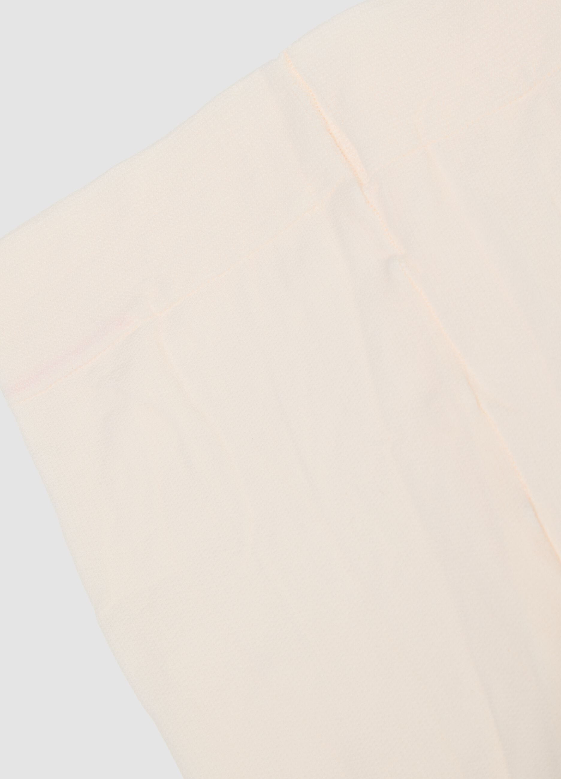 White ribbed stretch tights