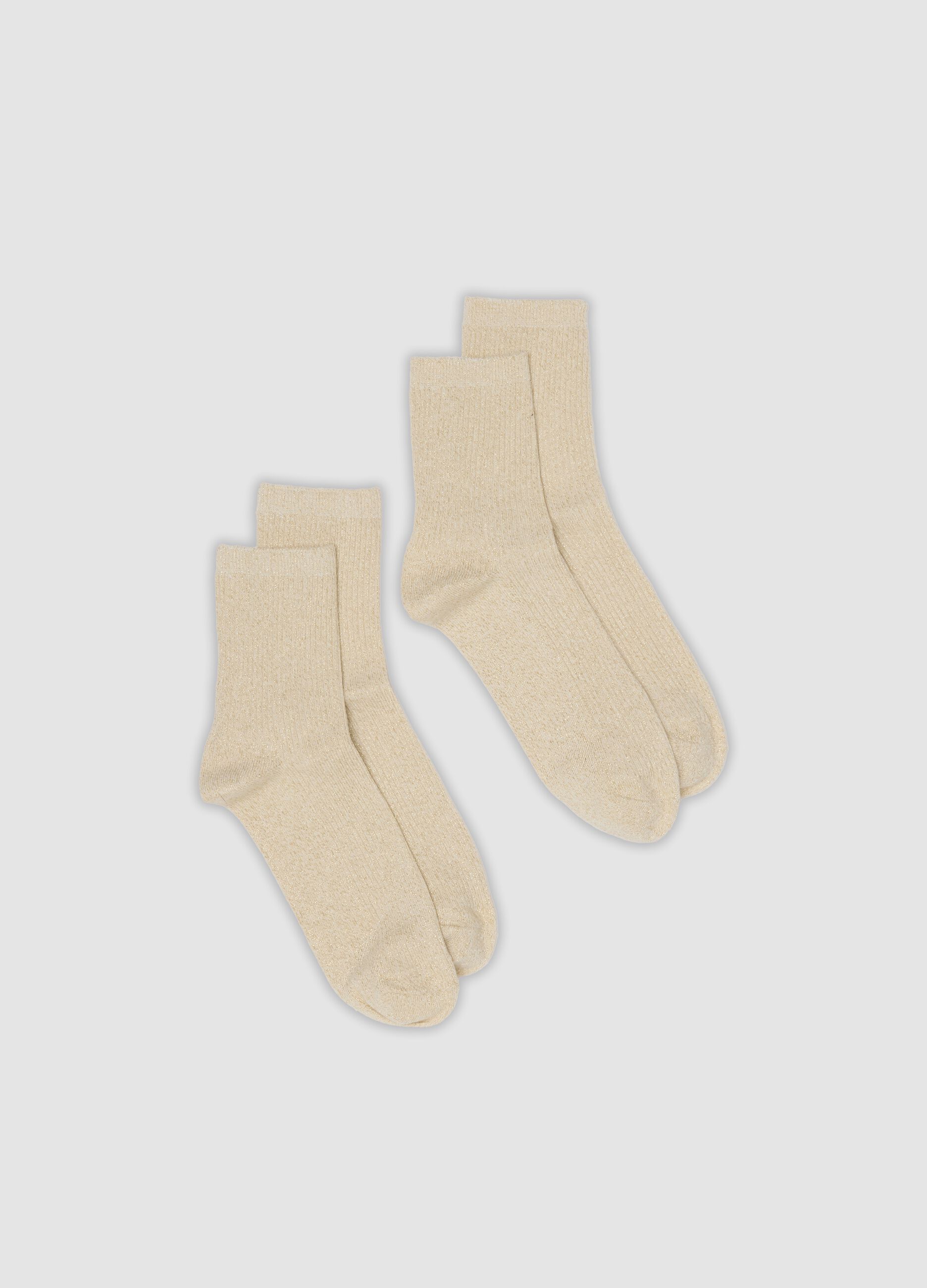 2-pack of beige organic stretch cotton socks